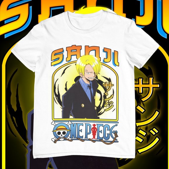 Sanji | Graphic T-shirt | Custom Made | Anime | Cotton Tee | Black | Cartoon - Picture 1 of 2
